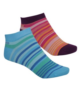 LBD08 - Multi Colour Ladies Ankle Socks - Double Pack (A)