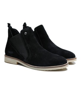 LT 4682022SA - Quartz Black - Ladies Abstract Suede Chelsea Boots