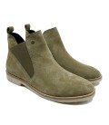 LT 4682022SA - Quartz Olive Green - Ladies Abstract Suede Chelsea Boots