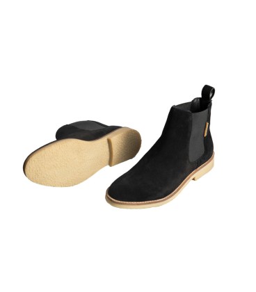 LT 4683022SA - Sunstone Black - Ladies Straight Cut Suede Chelsea Boots
