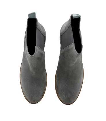 LT 4683022SA - Sunstone Grey - Ladies Straight Cut Suede Chelsea Boots