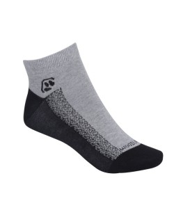 Womens Black / Grey Ankle Socks - LBD09