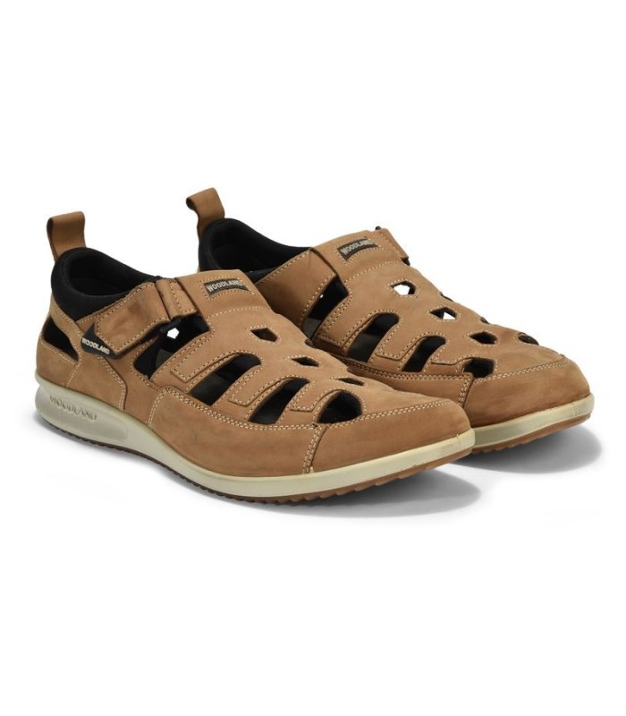 Buy WOODLAND Khaki Mens Leather Velcro Closure Casual Sandal | Shoppers Stop-sgquangbinhtourist.com.vn