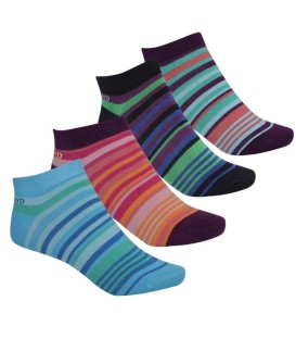 LBD08 - Multi Colour Ladies Ankle Socks - Quad Pack