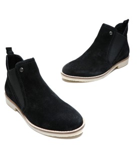 LT 4682022SA - Quartz Black - Ladies Abstract Suede Chelsea Boots