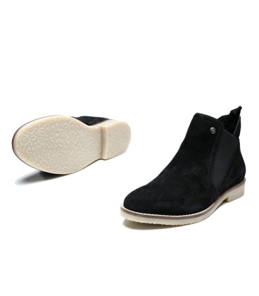 LT 4682022SA - Quartz Black - Ladies Abstract Suede Chelsea Boots