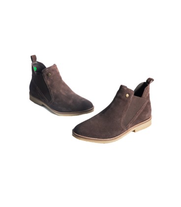 LT 4682022SA - Quartz Brown - Ladies Abstract Suede Chelsea Boots