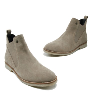 LT 4682022SA - Quartz Khaki - Ladies Abstract Suede Chelsea Boots