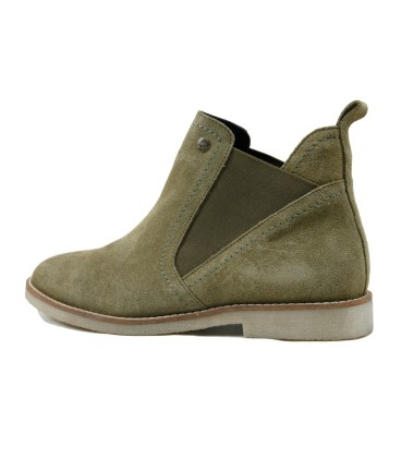 LT 4682022SA - Quartz Olive Green - Ladies Abstract Suede Chelsea Boots