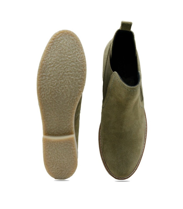 LT 4682022SA - Quartz Olive Green - Ladies Abstract Suede Chelsea