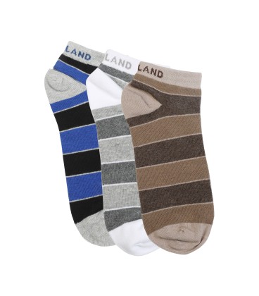 Triple Pack Multi Colour Ankle Socks for Men (BD159)